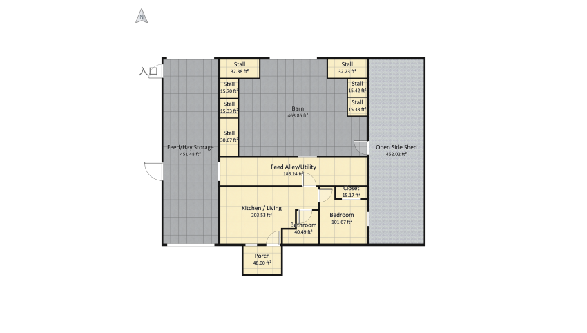 32x60 McMilk_Barn floor plan 261.91