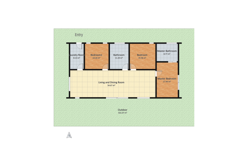 Ekowhai - 3 Bedroom Slanted Roof floor plan 460.84
