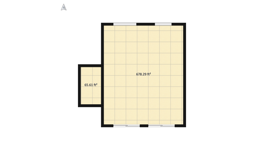 Open space apartment floor plan 74.3