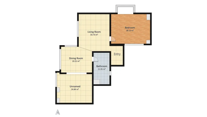 16-Modern Apartment Empt Room floor plan 117.93