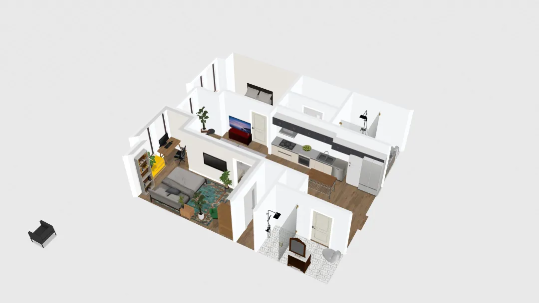 630 8th Street - Isaacs Room -  OPTION A 3d design renderings