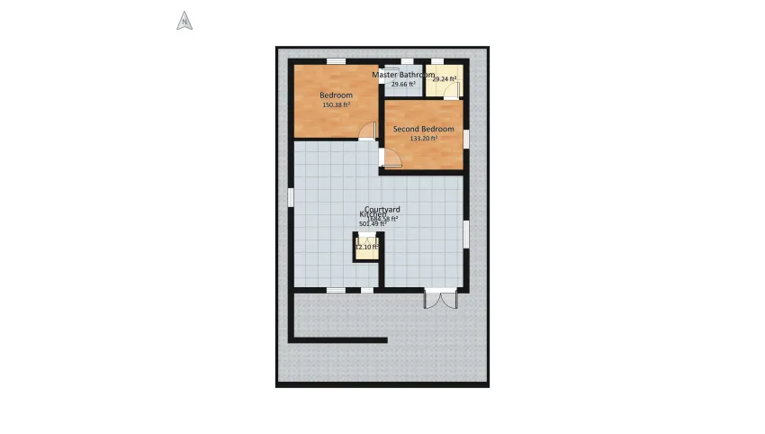 TRIPLE bed room with Aayam_copy floor plan 253.91