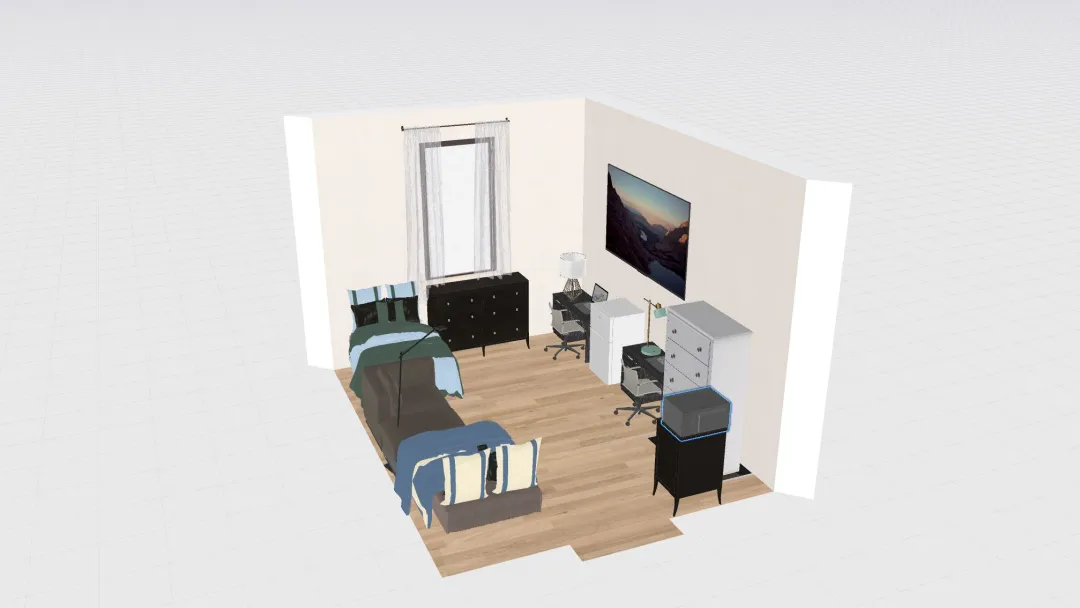 Dorm room Cheyenne 3d design renderings