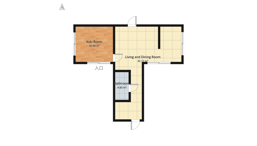 #T-ShapedContest -The apartment for a family floor plan 73.16