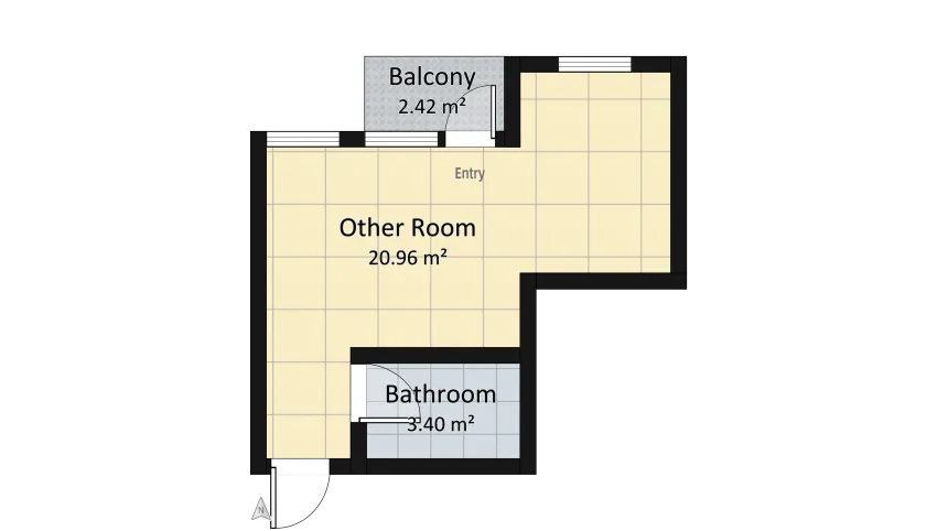 Small but cozy apartment floor plan 26.78
