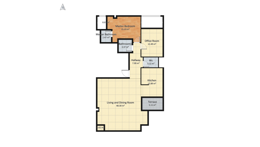 28.06.1400 1th edition Home office for an Architect floor plan 130.88