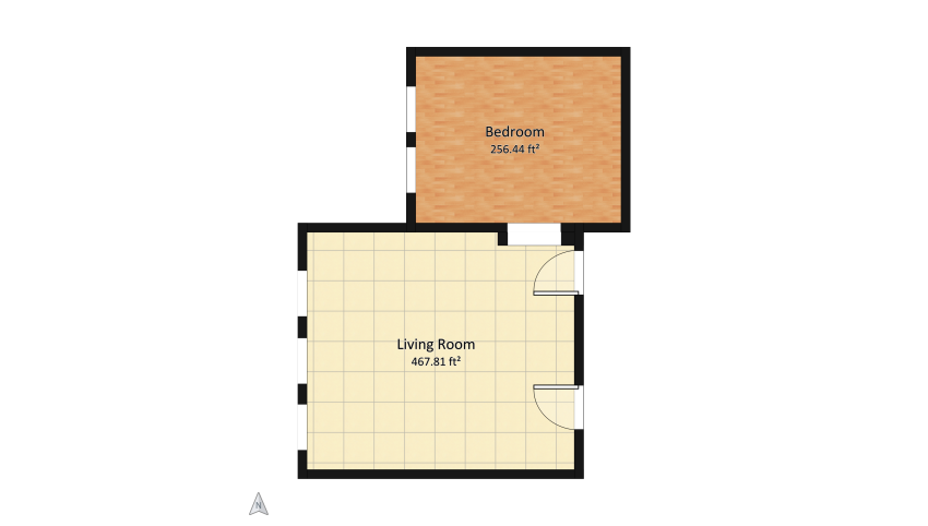 Room 1- Classic Black and White floor plan 67.29