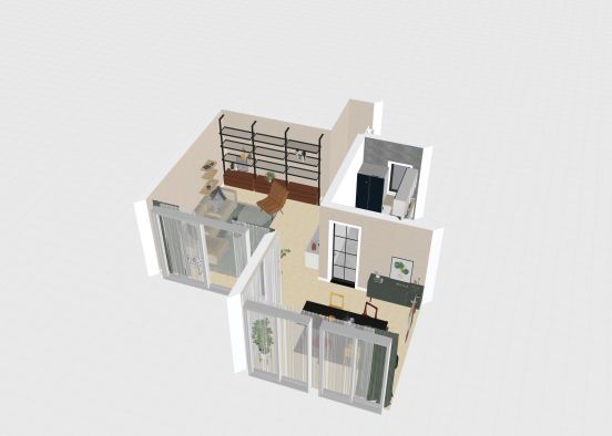 mini appartamento Design Rendering
