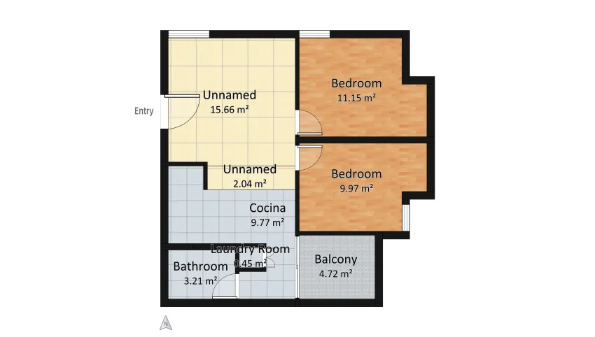 Departamento N Romero floor plan 56.99