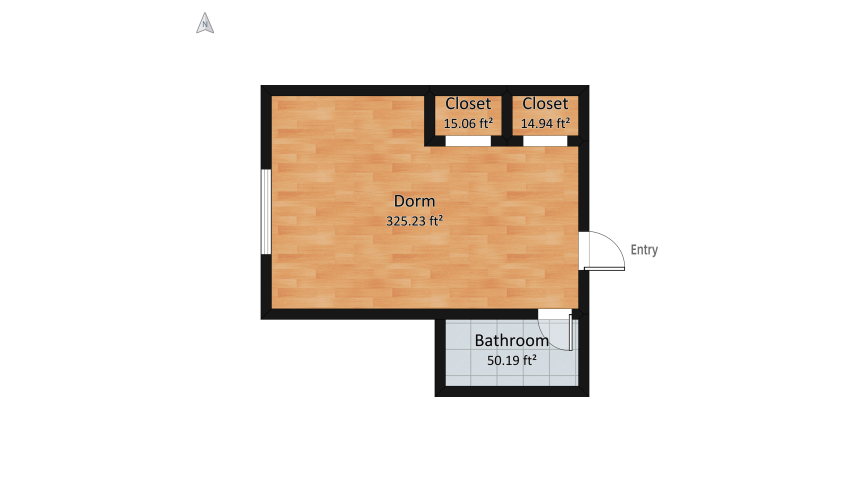 Triple Deluxe Dorm floor plan 37.17