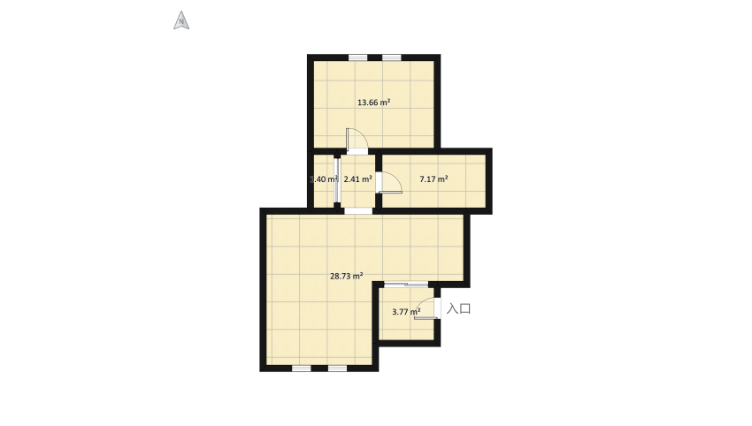 66 Sqm floor plan 65.98