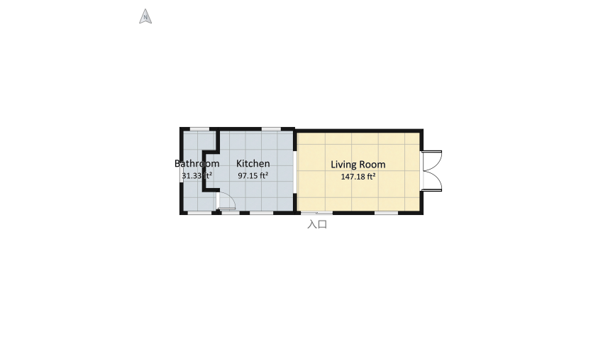 Charming Modern Shabby Chic Dreamy Tiny House #KitchenContest floor plan 60.91