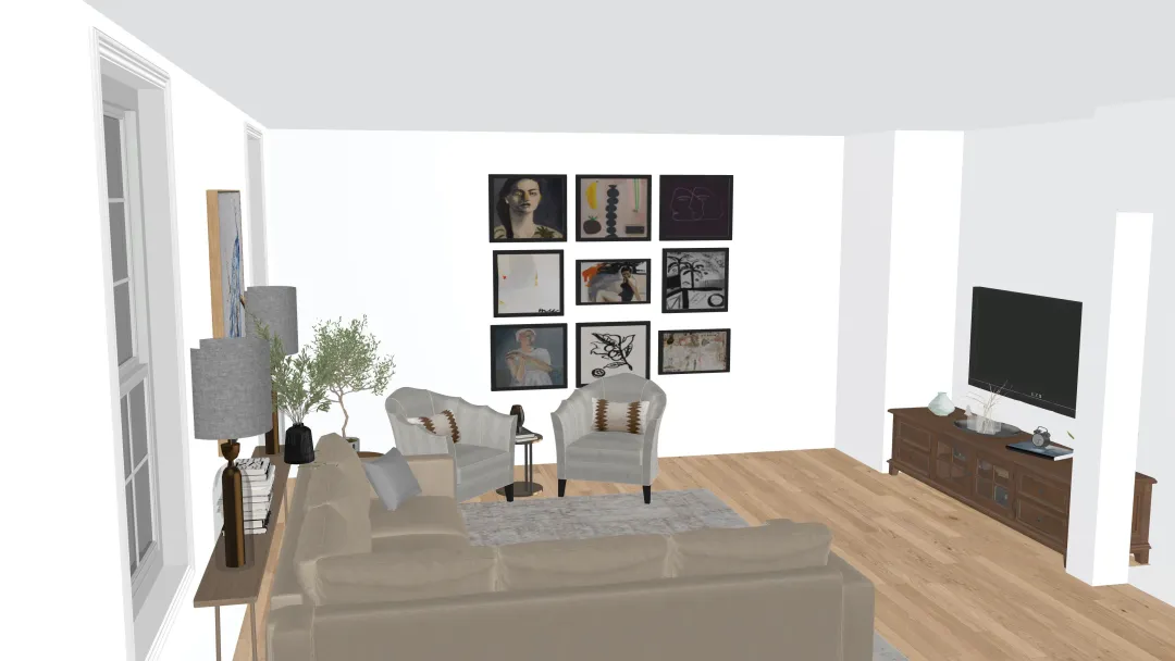 3Kathy Hunt Living 3d design renderings