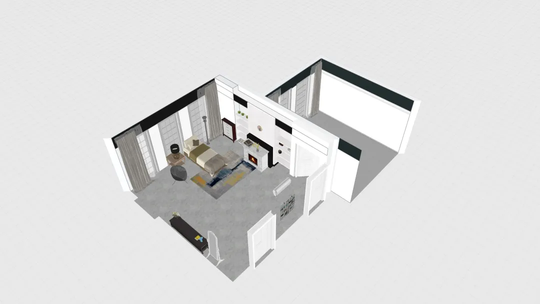 Copy of Room 1- Classic Black and White_copy 3d design renderings