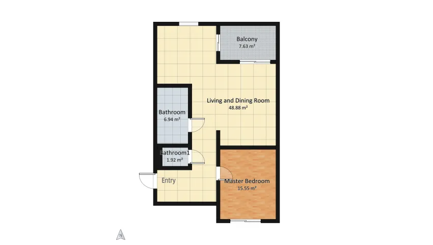My Apartment floor plan 81.66