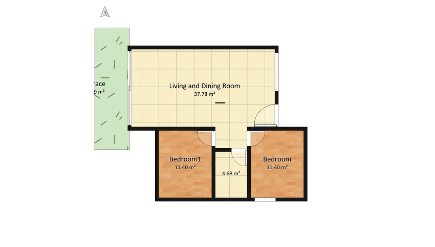 Small modern cabin in the woods floor plan 107.49