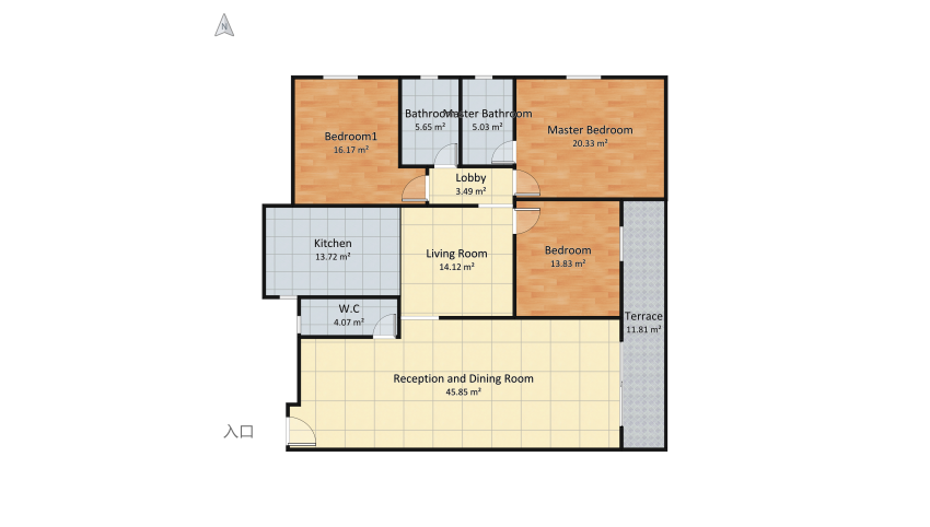 22-D floor plan 165.69