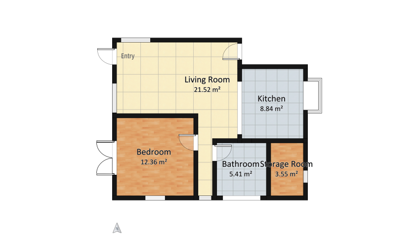 the dream cottage. floor plan 51.68