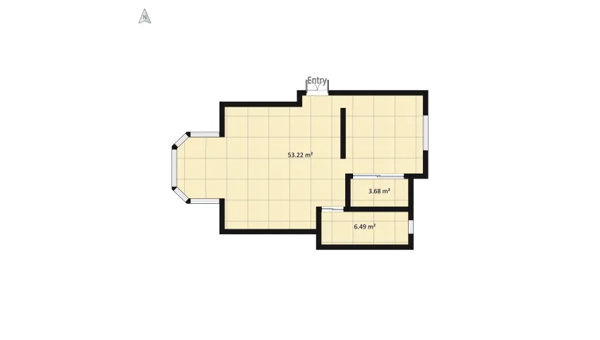 Loft 70m2. Plano creado floor plan 63.39