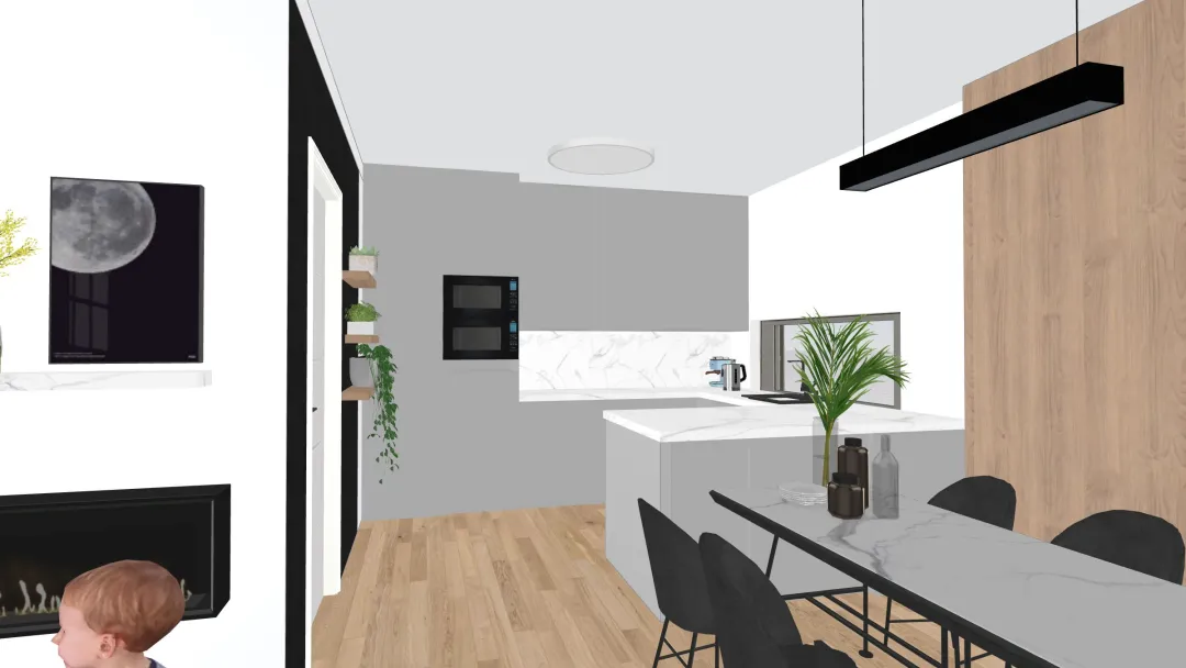 Siva kuchyňa 3d design renderings