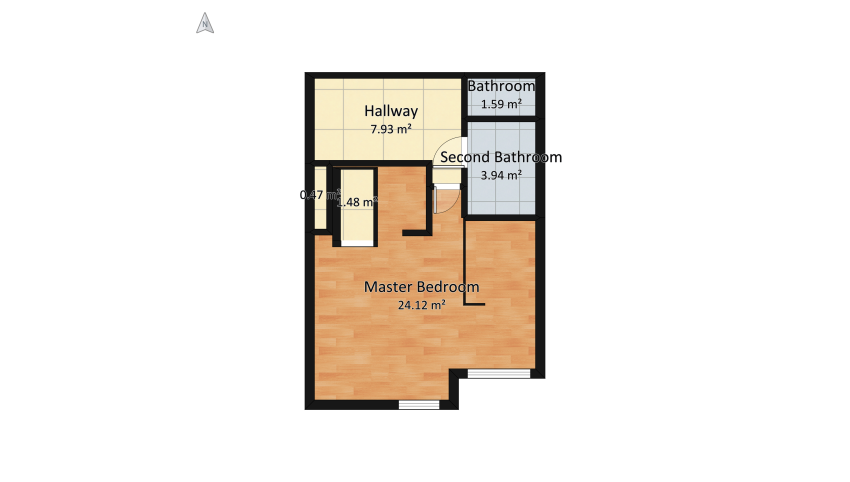 Master bedroom - variante 1 floor plan 47.57