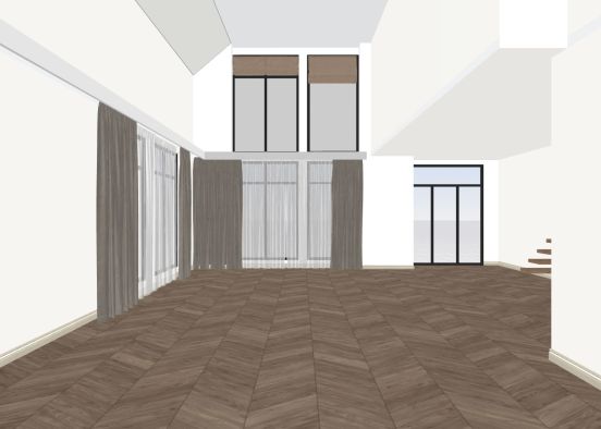 9 Tall Ceiling Living Space / 2 Floors Design Rendering