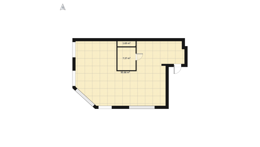 apartment-studio floor plan 129.38