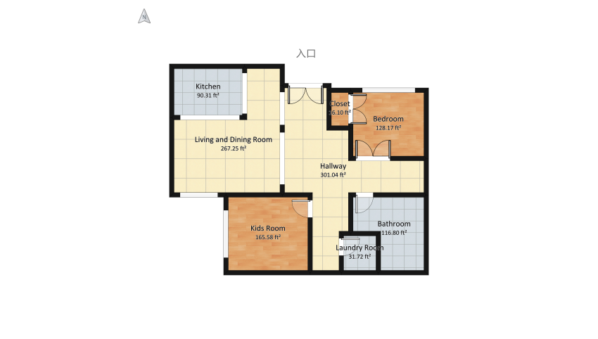 Urban Apartment floor plan 119.22