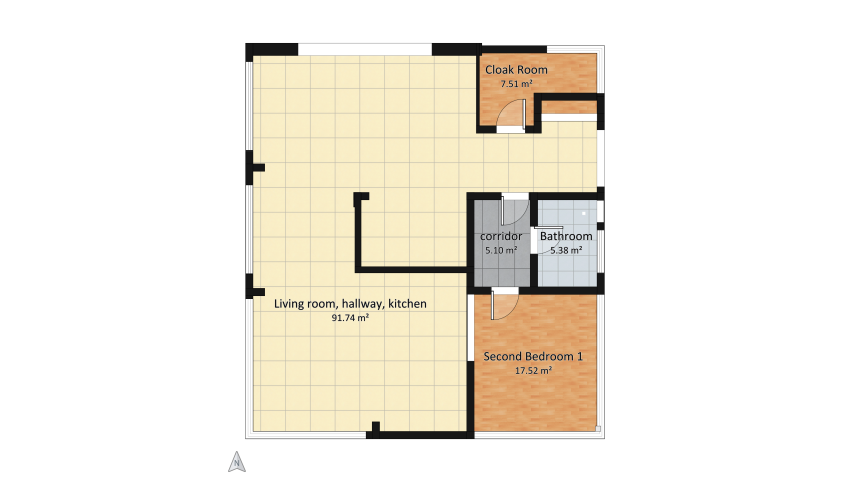 Cottage Modern Apartment floor plan 1384.72