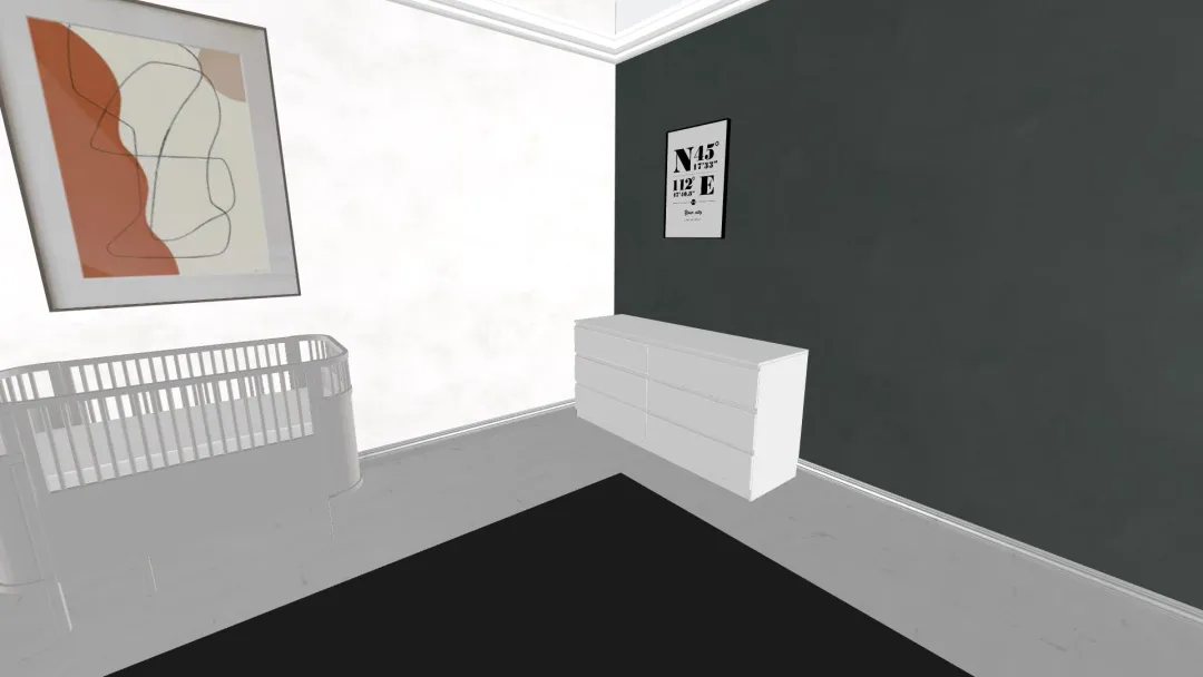 Room 1- Classic Black and White_copy 3d design renderings