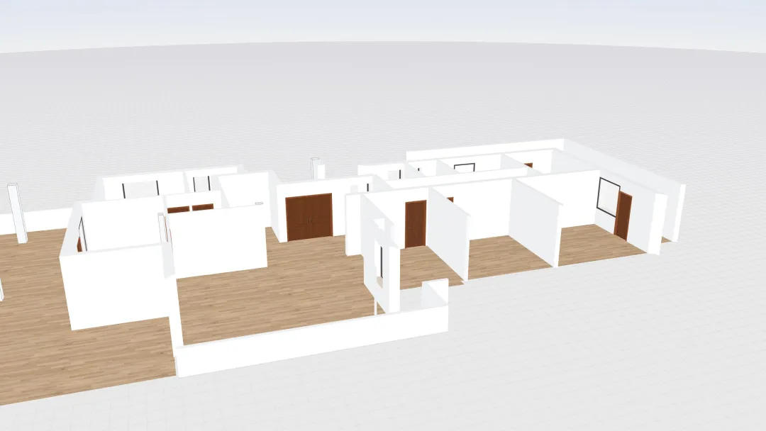 Piano terra rilevato 3d design renderings