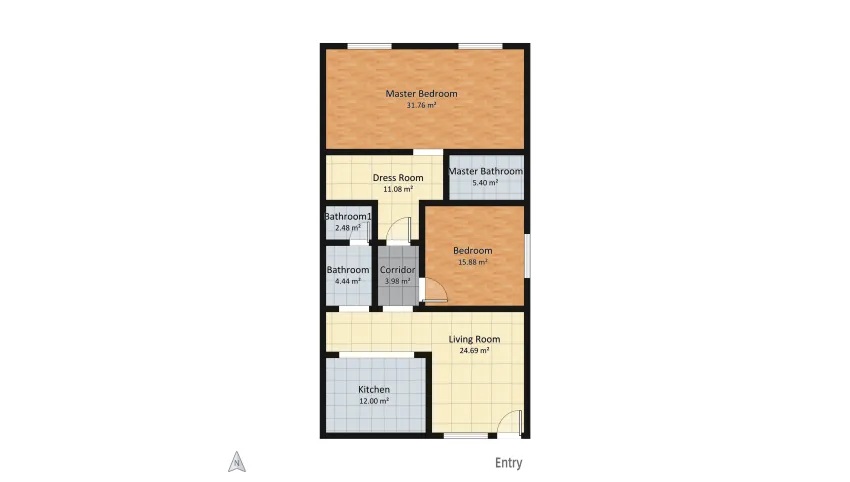Flat Design floor plan 100.75