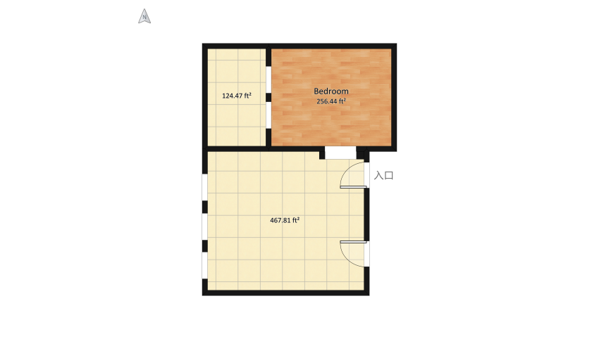 Room 1- Classic Black and White floor plan 86.93