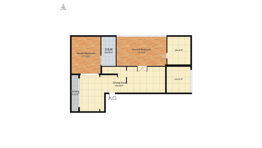 12 Contemporary Two Bedroom Design floor plan 4240.92