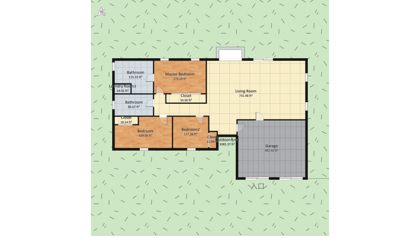 Ranch House Plan_copy floor plan 1284.42