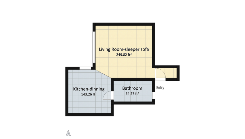 16-Modern Apartment Studio floor plan 42.49