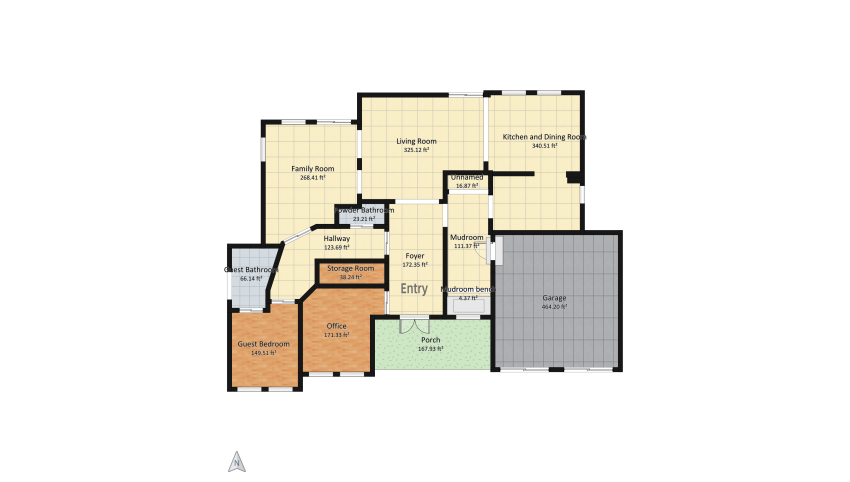 Suburban 4 bedroom home floor plan 406.87