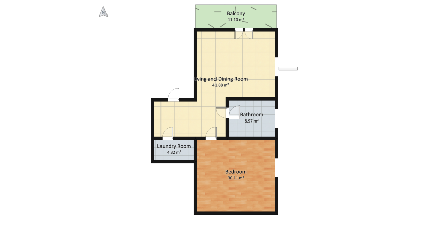 Mini appartamento italiano floor plan 105.74