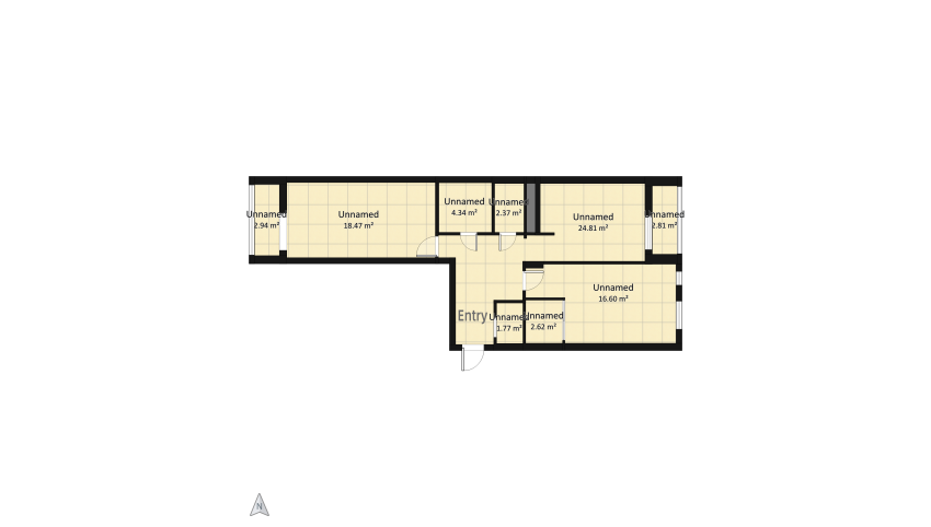 Квартира в стиле Джапанди floor plan 76.74