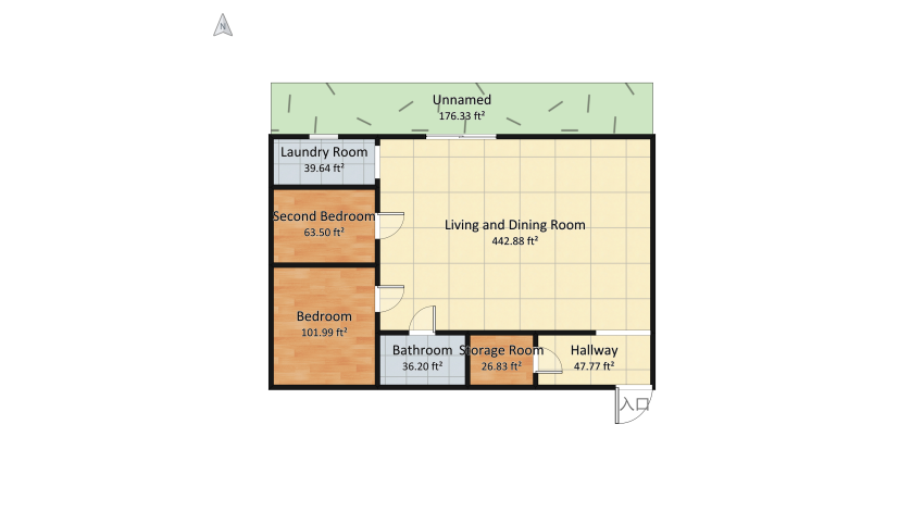 Apartment floor plan 92.53