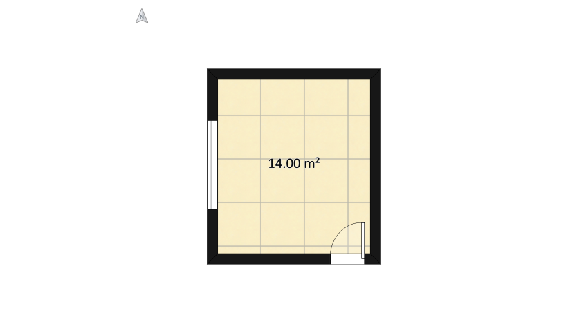 Simple bedroom floor plan 15.86