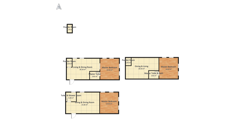 40 sqm Studio Apartment floor plan 84.25
