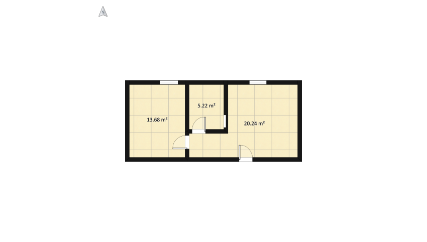 Atico 44 Sqm floor plan 44.73
