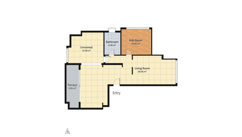 Contemporary 2B Apartment floor plan 110.18