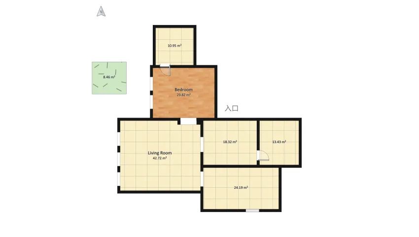 Room 1- Classic Black and White floor plan 141.9