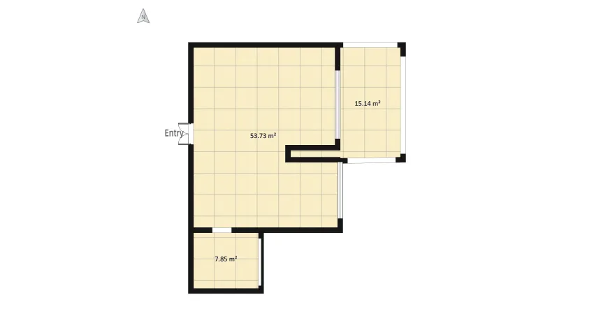 split level flat ,industrial floor plan 84.72