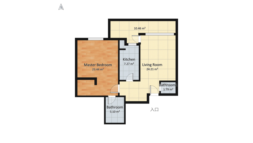 ApartmentOnix floor plan 75.34