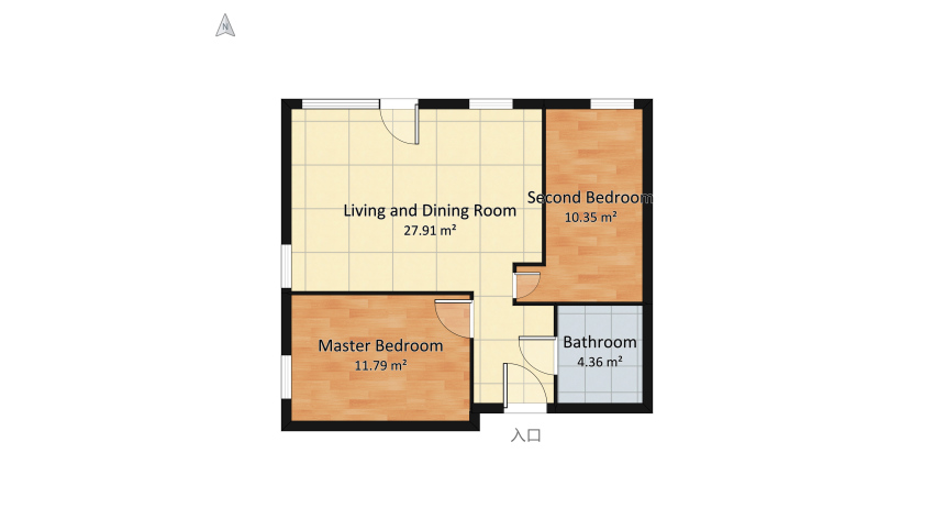 sypialnia - nowy pomysł floor plan 59.74