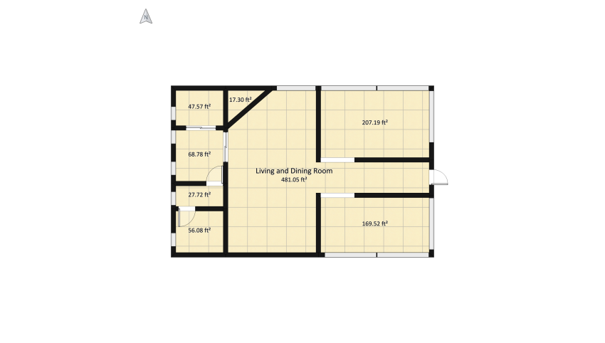 Penthouse floor plan 113.81