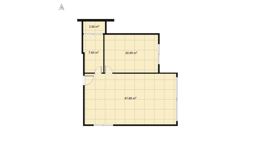 ONE BEDROOM MINIMALIST APARTMENT floor plan 83.69